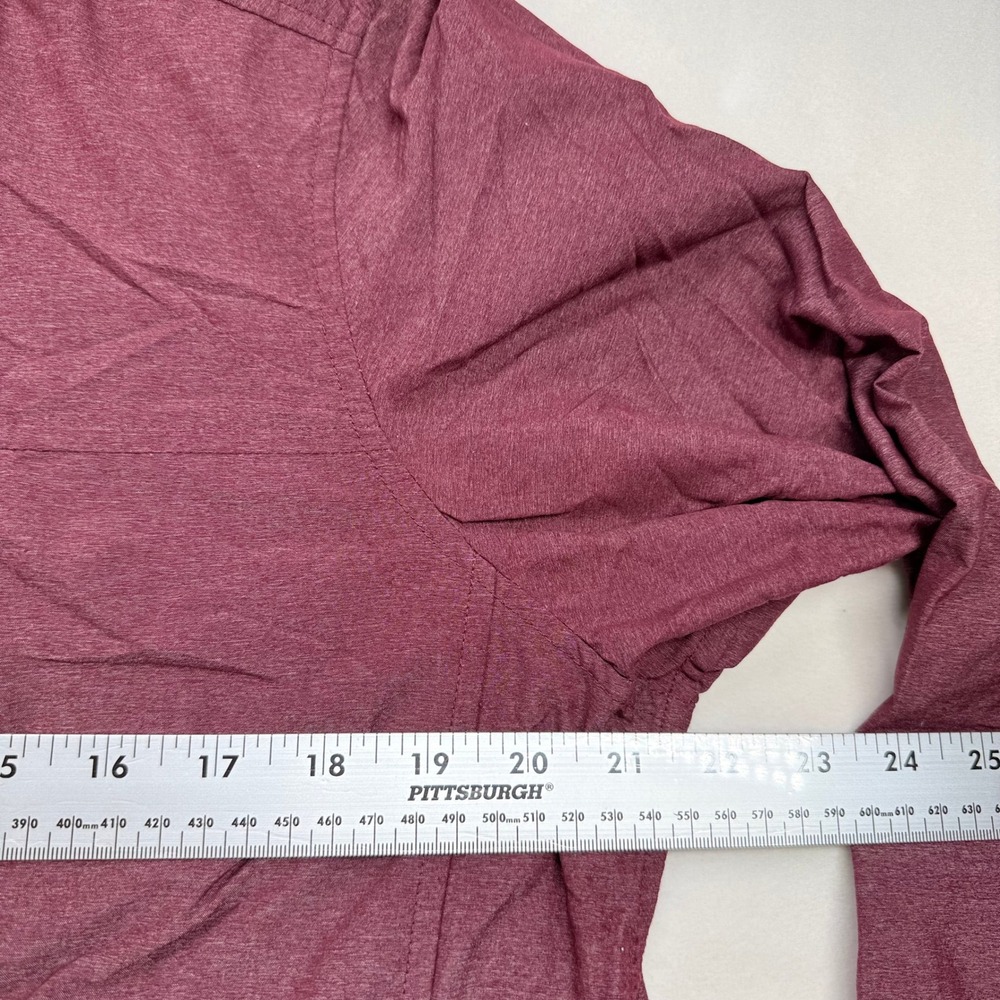 ExOfficio Womens Large Burgundy Long Sleeve Roll Tab Hiking Travel Shirt - Picture 5 of 9